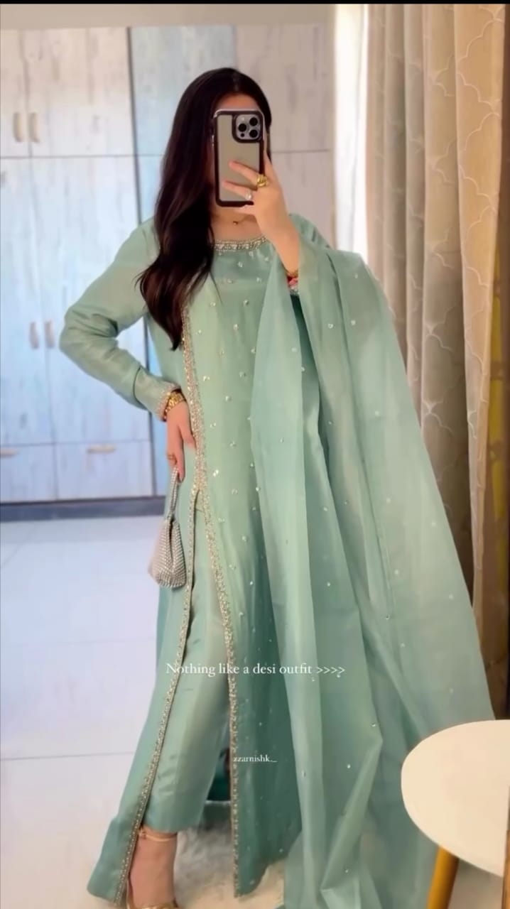 Heavy Embroidered 3pc suit