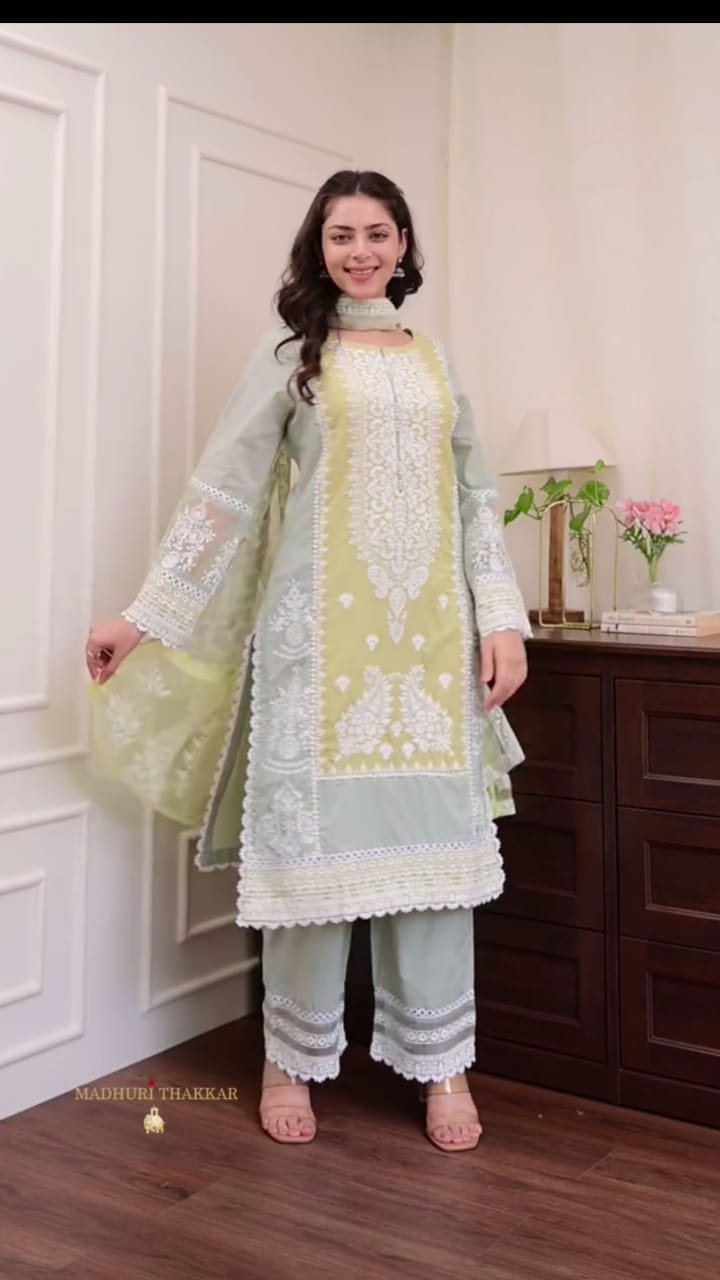 Embroidered 3 pc suit