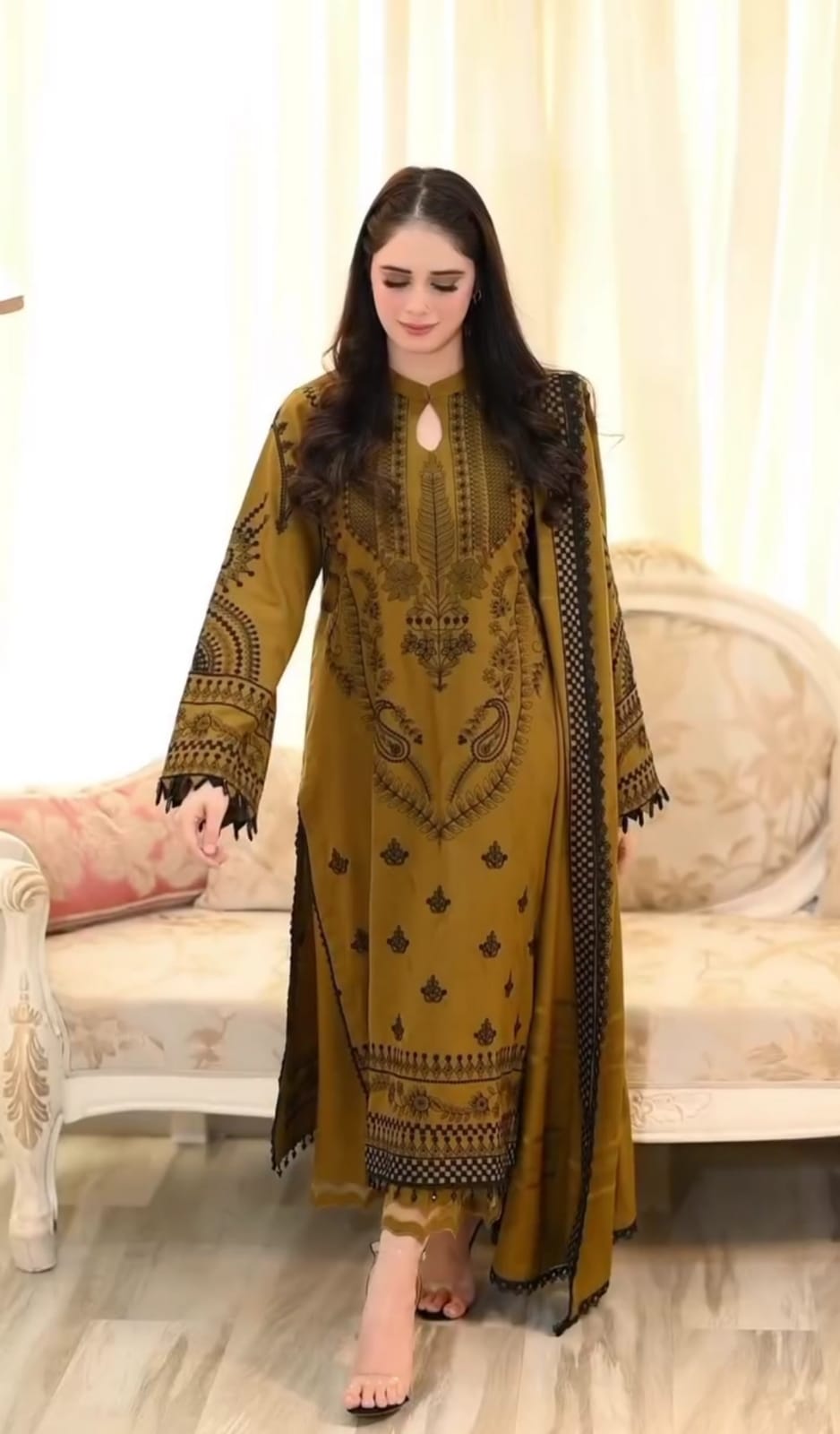 Embroidered fancy 3 pc suit