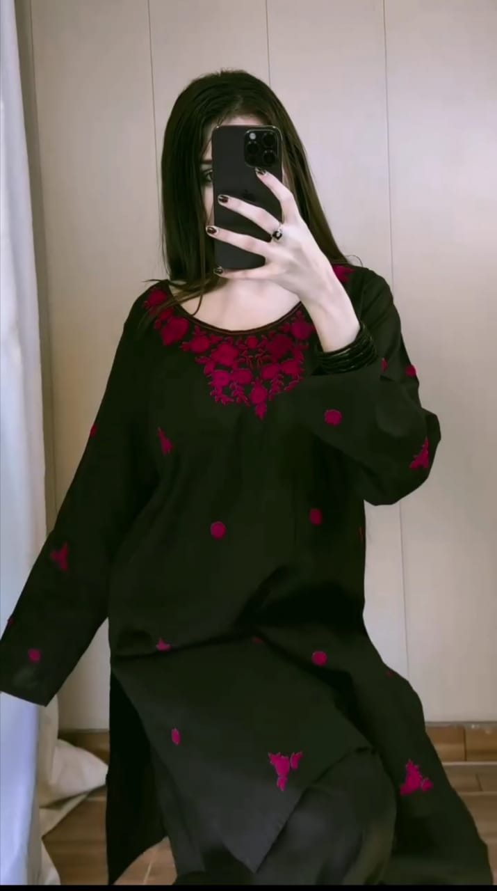 DARK GREEN EMBROIDERED 2PC SUIT