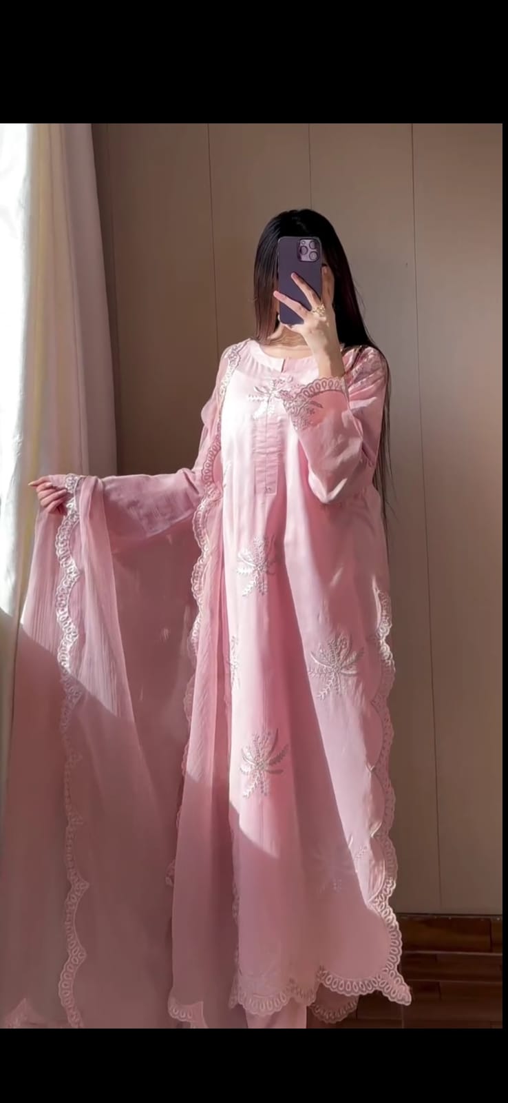 BABY PINK EMBROIDERED 3PC SUIT WITH SHAFOON DUPATTA