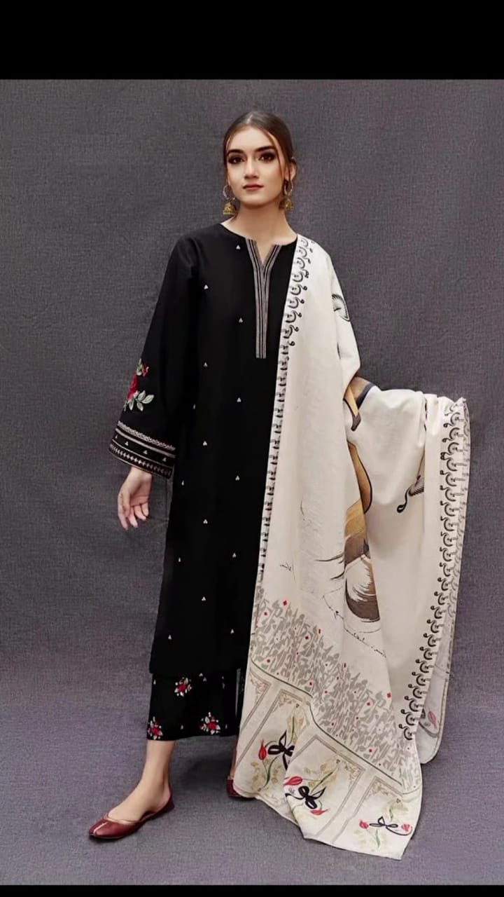Embroidered 3pc suit