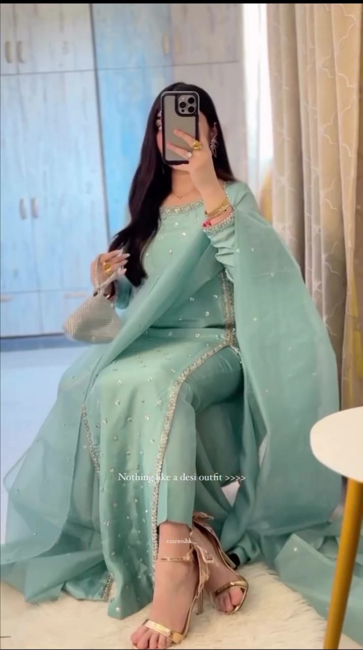 Heavy Embroidered 3pc suit