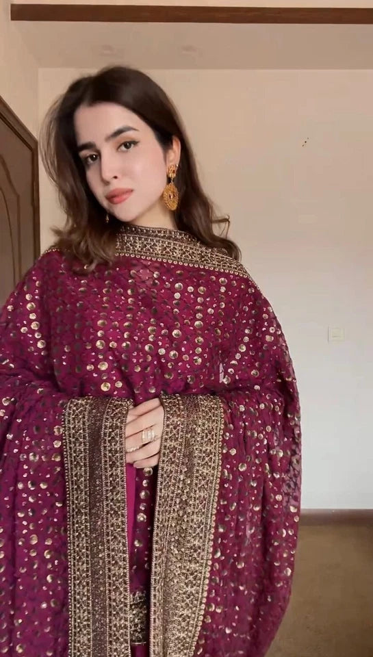 DESIGNER KURTI PANT DUPATTA SET WOMEN SUIT DRESS