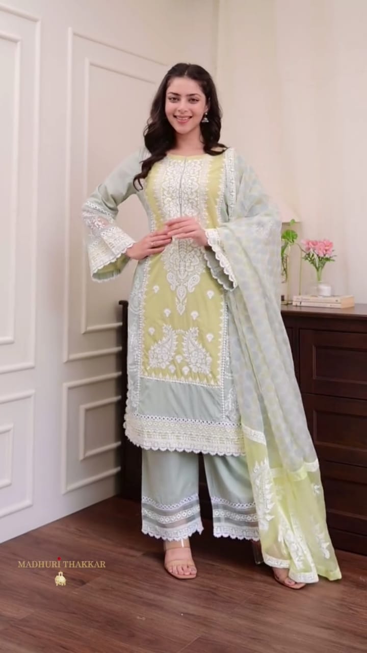Embroidered 3 pc suit
