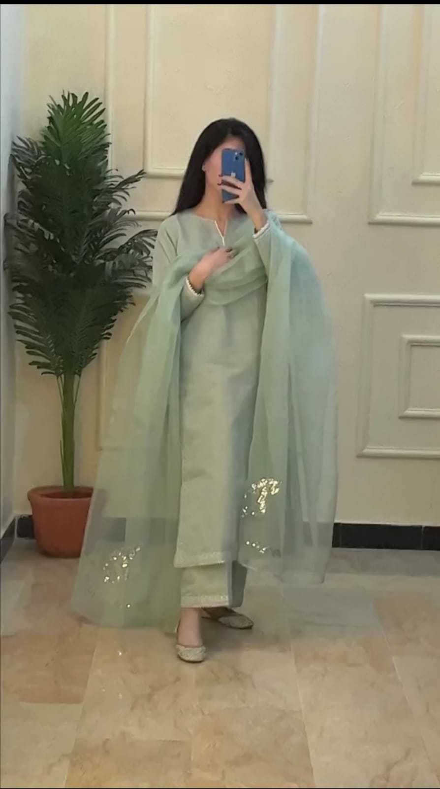 Embroidered sequence 3pc suit