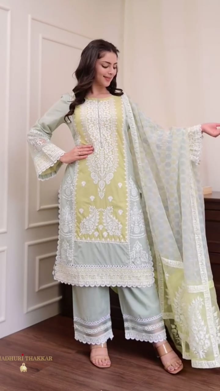 Embroidered 3 pc suit