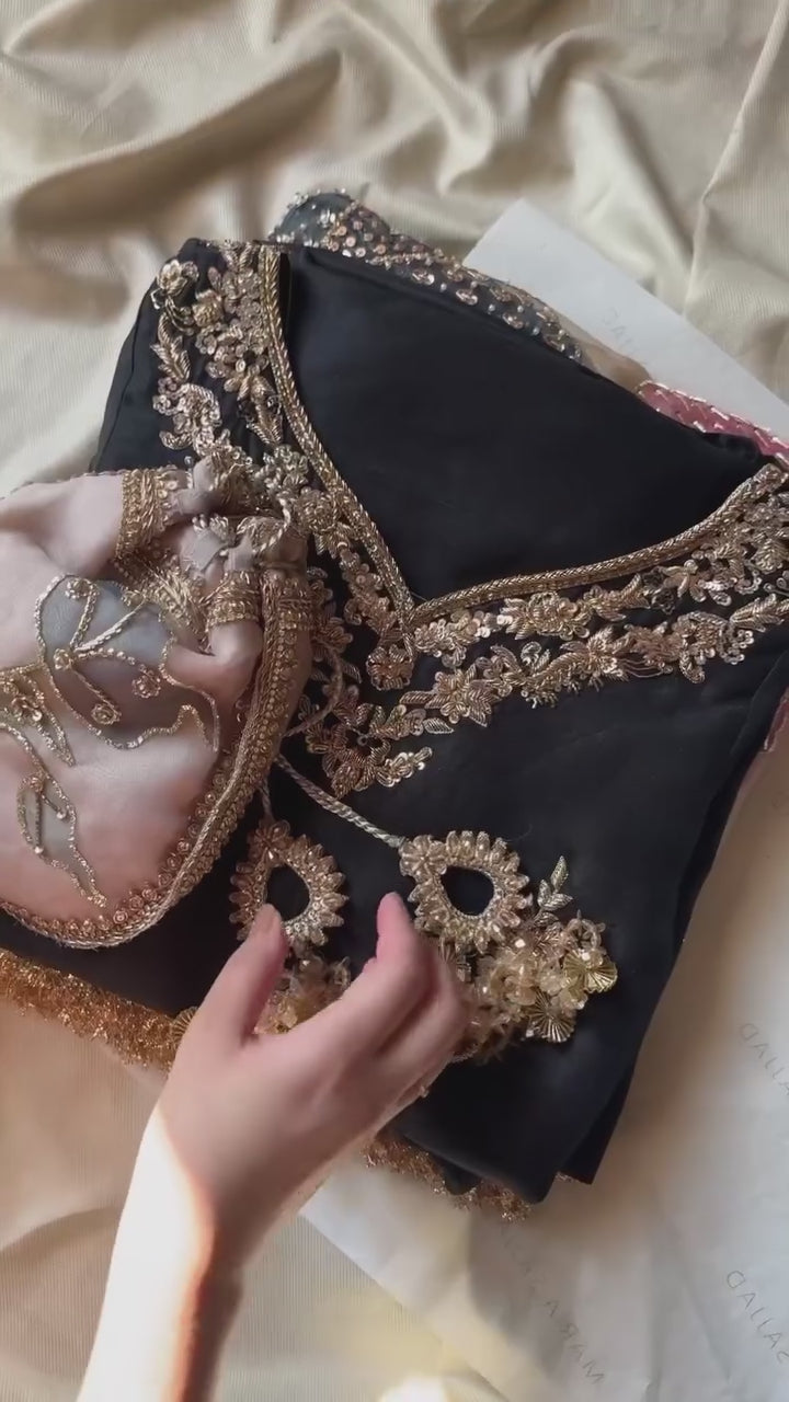 BLACK EMBROIDERED DRESS