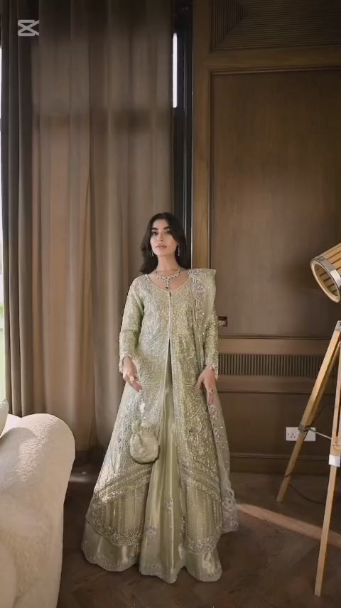 BEAUTIFUL COLOR EMBROIDERED FROCK 3PC SUIT